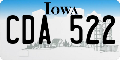 IA license plate CDA522