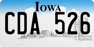 IA license plate CDA526