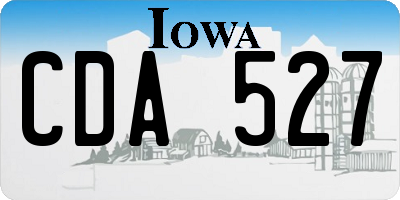 IA license plate CDA527