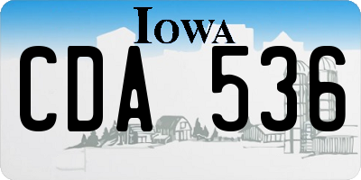 IA license plate CDA536