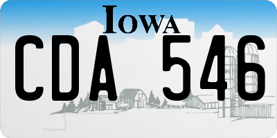 IA license plate CDA546