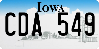 IA license plate CDA549