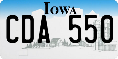 IA license plate CDA550
