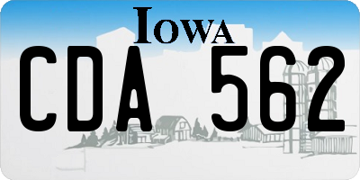 IA license plate CDA562