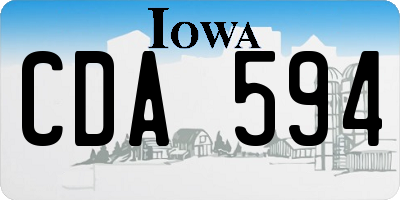 IA license plate CDA594