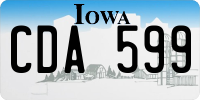 IA license plate CDA599