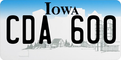 IA license plate CDA600