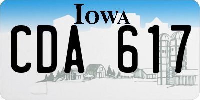 IA license plate CDA617