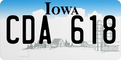 IA license plate CDA618