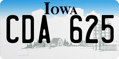 IA license plate CDA625