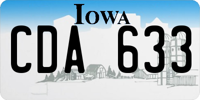 IA license plate CDA633