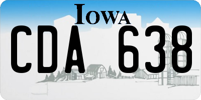 IA license plate CDA638