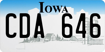 IA license plate CDA646