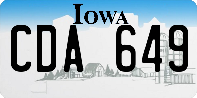 IA license plate CDA649