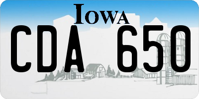 IA license plate CDA650