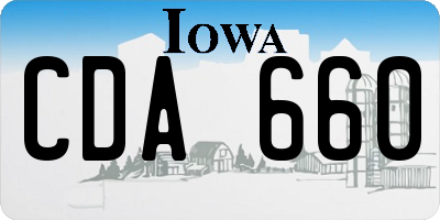 IA license plate CDA660