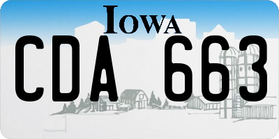 IA license plate CDA663