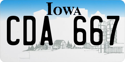 IA license plate CDA667