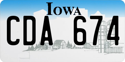 IA license plate CDA674