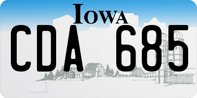 IA license plate CDA685