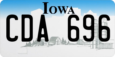 IA license plate CDA696