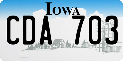 IA license plate CDA703