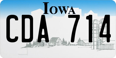 IA license plate CDA714