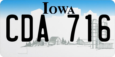 IA license plate CDA716