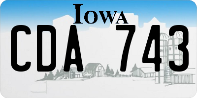 IA license plate CDA743
