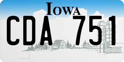 IA license plate CDA751