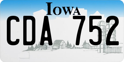 IA license plate CDA752