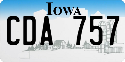 IA license plate CDA757