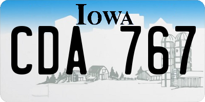 IA license plate CDA767