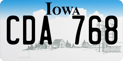 IA license plate CDA768