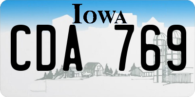 IA license plate CDA769