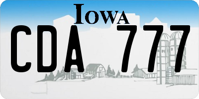 IA license plate CDA777