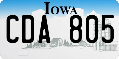 IA license plate CDA805