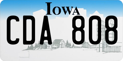 IA license plate CDA808