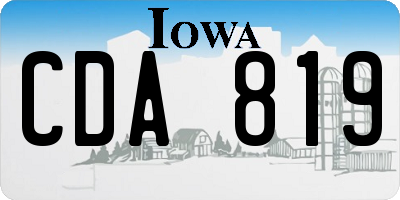 IA license plate CDA819