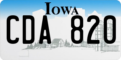 IA license plate CDA820