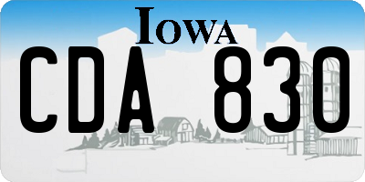IA license plate CDA830