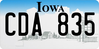 IA license plate CDA835