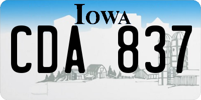 IA license plate CDA837
