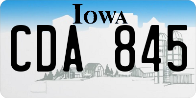 IA license plate CDA845
