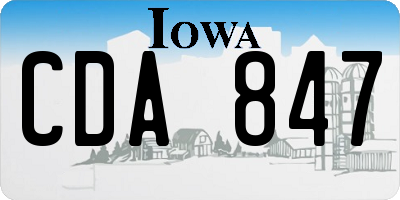 IA license plate CDA847
