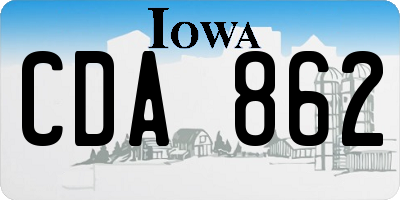 IA license plate CDA862