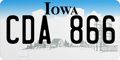 IA license plate CDA866