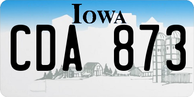 IA license plate CDA873