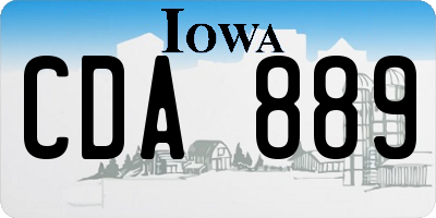 IA license plate CDA889