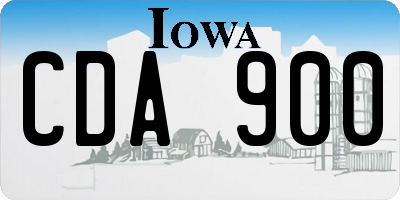 IA license plate CDA900